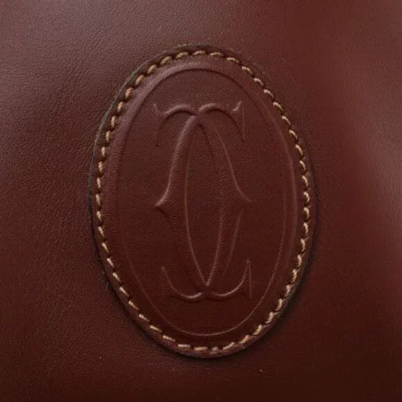 Cartier Shoulder Bag Must Line Vintage Drawstring Bag Crossbody Leather - Picture 5 of 10